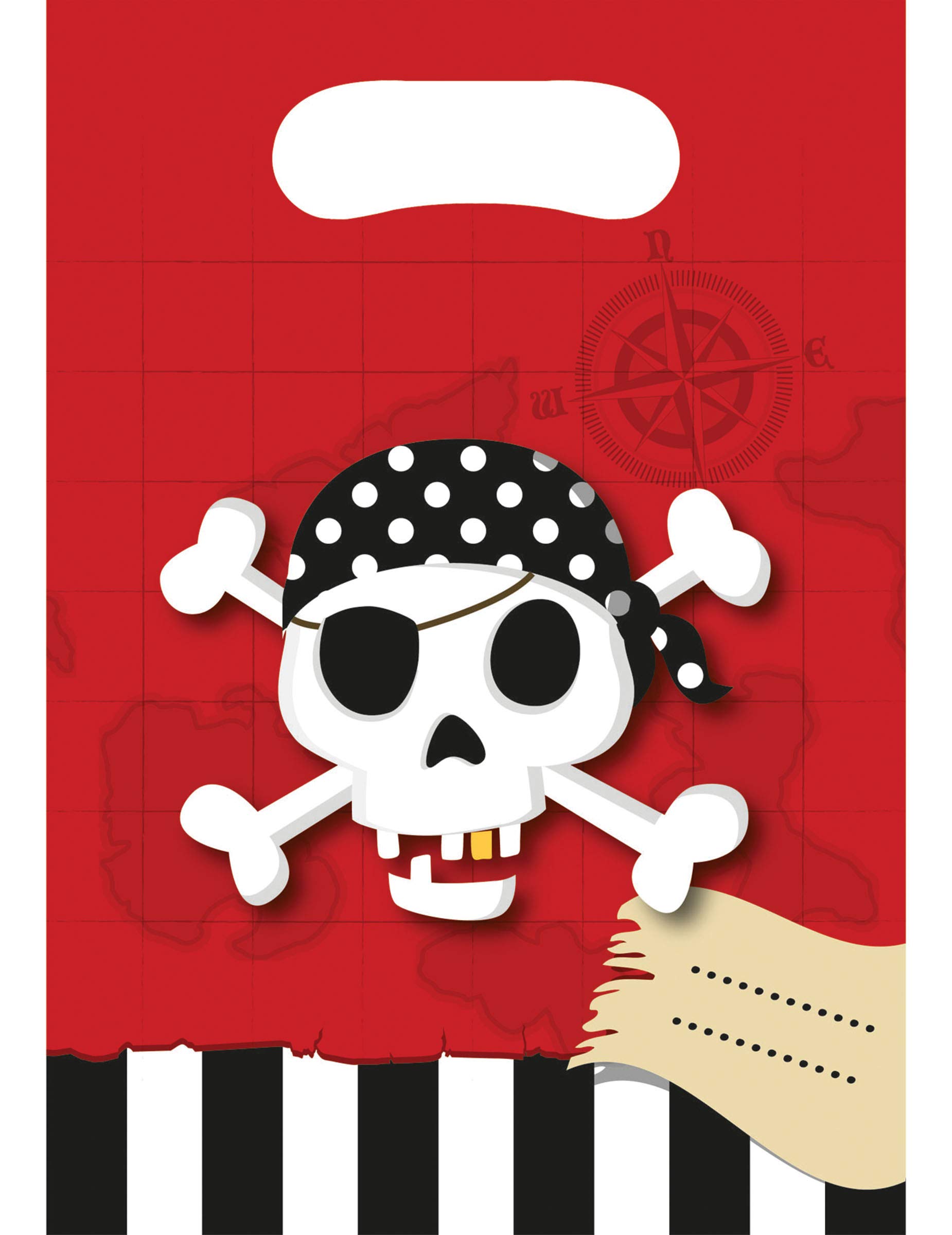 Sacs Cadeaux Pirate - Lot De 6, 20x27 Cm - Pour Fête Anniversaire Enfant, Garçon Ou Fille - Déco Thème Pirate