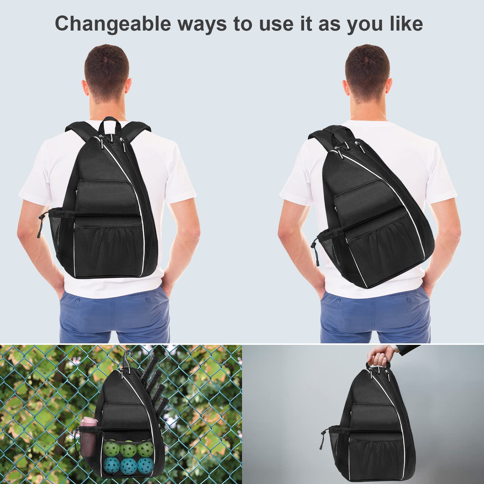 Amazon.com : Pickleball Bags For Men Women, Adjustable 