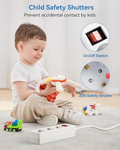 Miniatura 7 de Adaptador de enchufe de Europa a EE. UU., Adaptador de la UE a EE. UU., 3 salidas de CA para dispositivos electrónicos europeos, viajes de Francia,