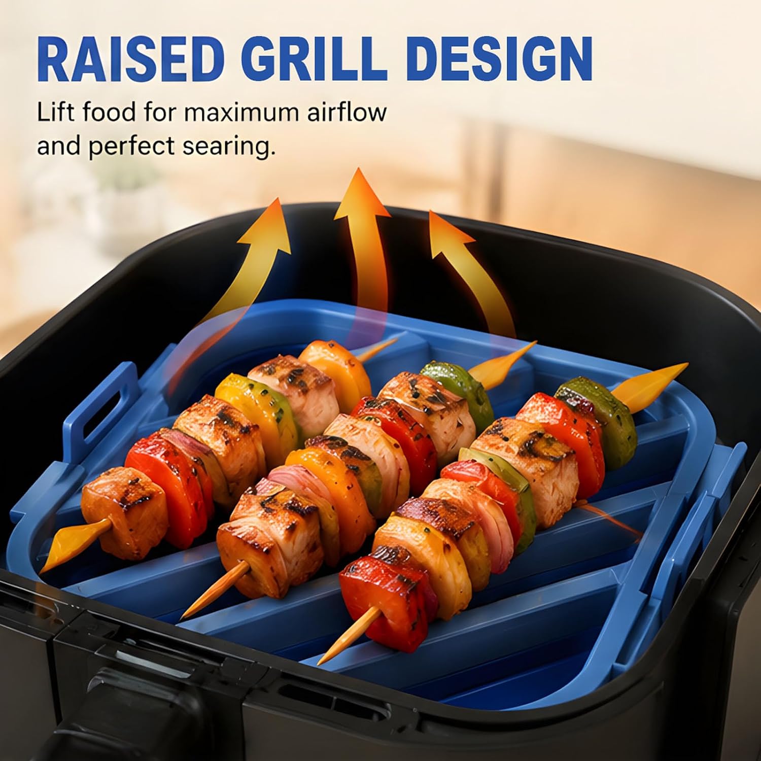 Silicone Cooking Rack for Low Fat Preparation Works with Oven Microwave and Baking Easy Kitchenware