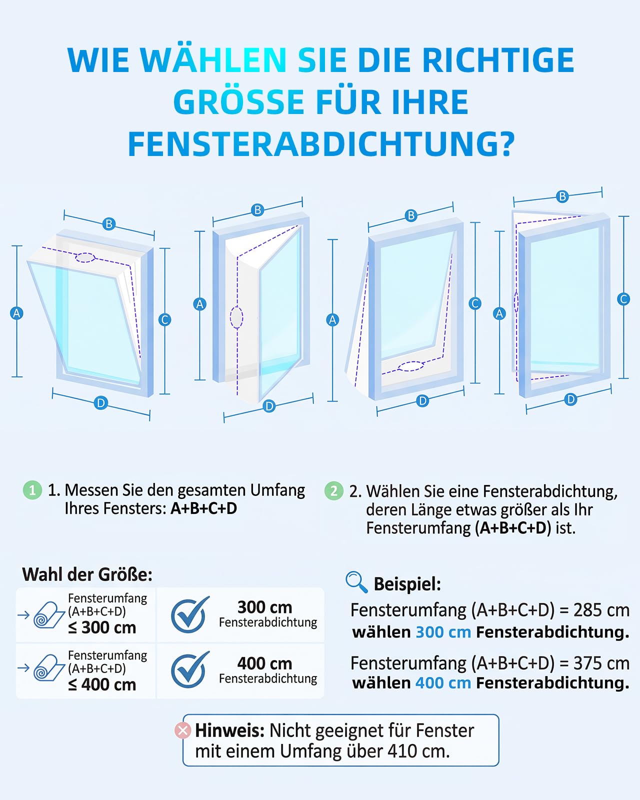 Fensterabdichtung für Mobile Klimageräte, 300CM Klimaanlage Fensterabdichtung Doppel-Reißverschluss für Flügelfenster, Kippfenster, Dachfenster, Kein Bohren, Einfache Montage