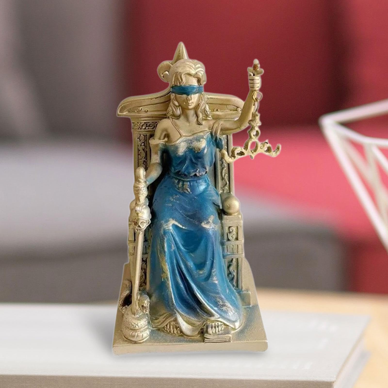 Amazon.co.jp: Qialexicon 盲目の正義の女神像彫刻法律フィギュア樹脂