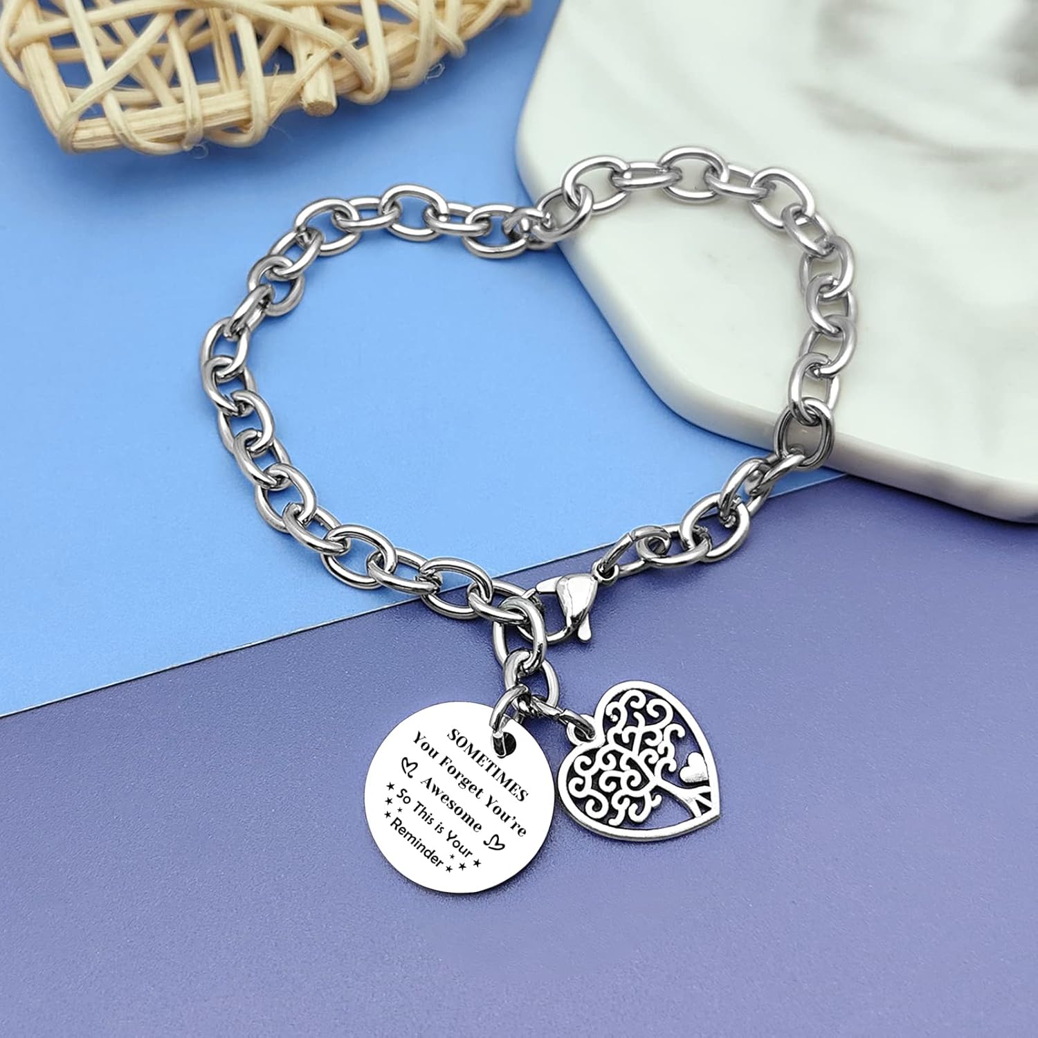 DlaeKua Positive Quotes Gifts Inspirational Bracelet Birthday Gifts for Daughter Granddaughter Friendship Gift Christmas Gift for Niece Girlfriend Presents for Boyfriend You Are Awesome Presents - Image 4