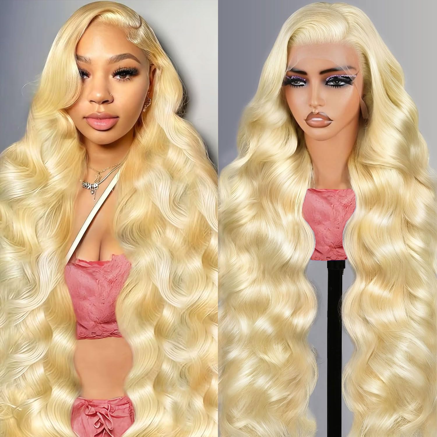 Kassamo 613 13x6 Lace Front Wig Human Hair 250 Density Body Wave Lace Front Wigs Human Hair Pre Plucked Blonde Wig Human Hair HD Lace Frontal Wigs 22