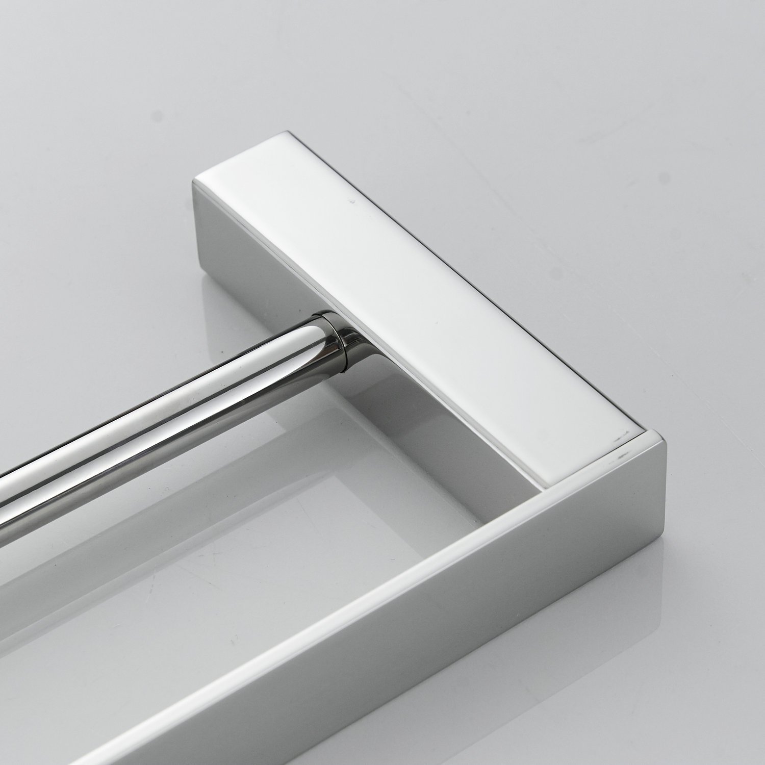 Beelee - Doppia barra portasciugamani da parete, 40 cm, cromata lucida, acciaio inox, BA8502C-40
