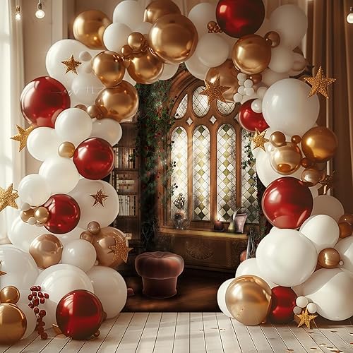 Miniatura 4 de Baocicco Magic Library - Telón de fondo de pizarra interior, 6 x 9 pies, fondo de fotografía, sala de lectura, estantería con ventana arqueada,