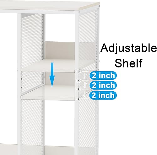 Miniatura 7 de Armario de barra de café de 3 niveles con espacio para mini refrigerador, soporte de microondas de estilo simple, estante para panaderos,