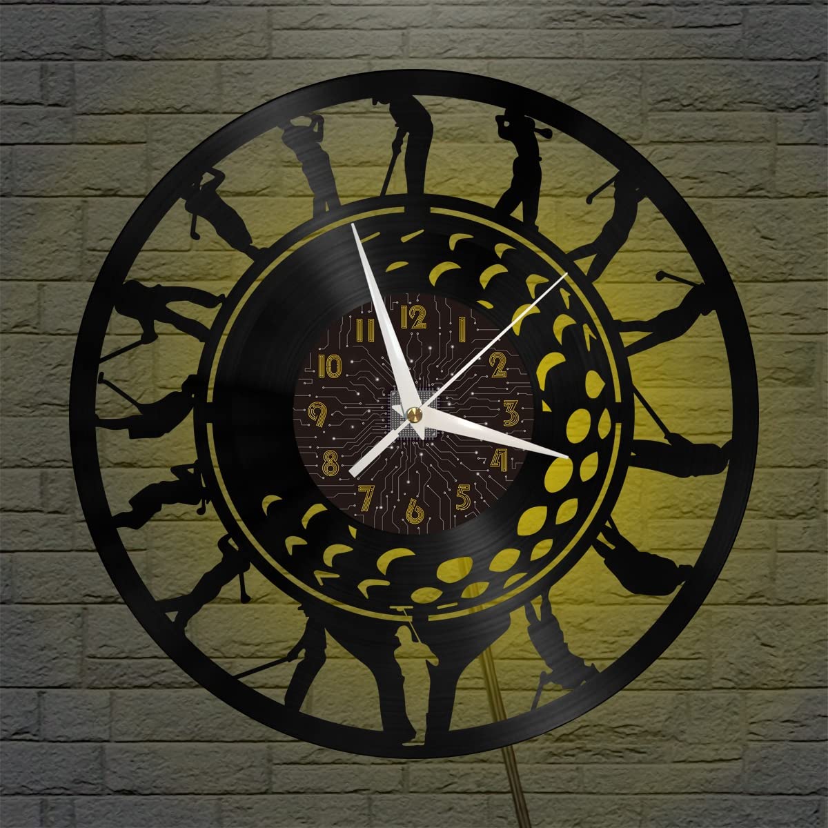 Horloge murale vinyle Golf 2, le cadeau créatif idéal de 12 pouces avec LED