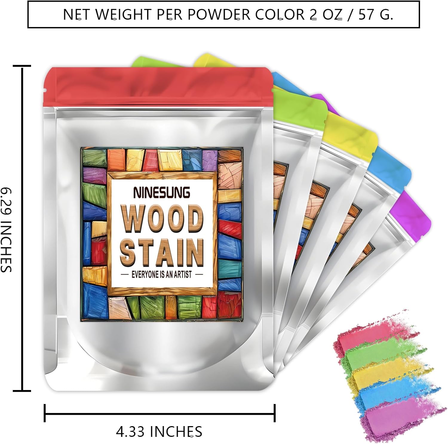 Wood Stain Powder, 10 Colors/Set, Wood Dye Powder, Colored Wooden Stain, Furniture Color Dye for Outdoor Indoor Wooden (10 Colors)
