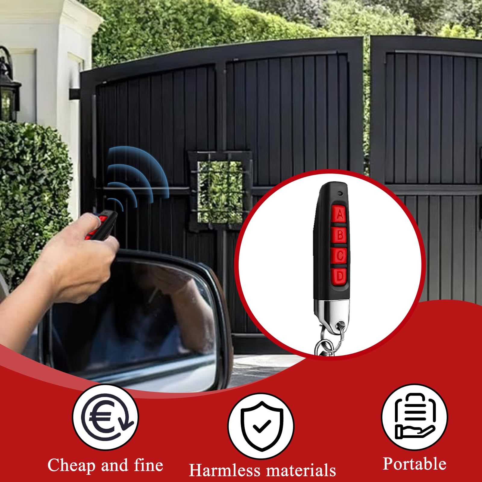 3 pezzi telecomando garage universale 433 MHz clonatore, lunga distanza 30 m 4 canali 4 pulsanti, duplicatore telecomando per porte garage portellone auto wireless