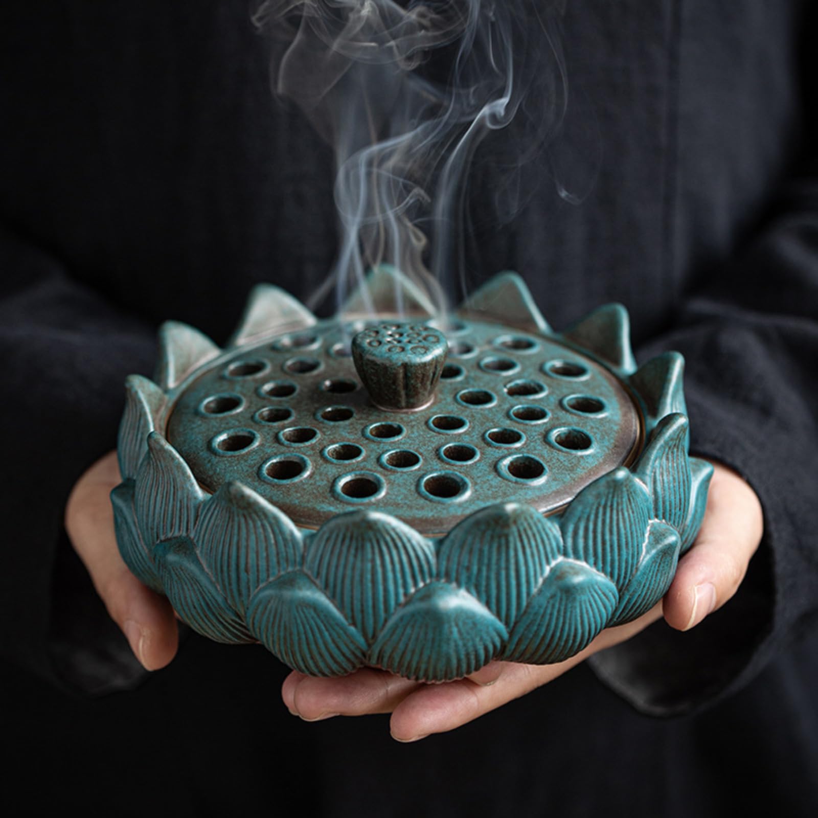 Ceramiczny palnik kadzidełkowy w stylu vintage, 16,5 cm 16,8 cm, żaroodporny kadzielnica do herbaciarni