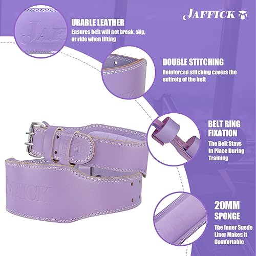 Miniatura 5 de Jaffick Cinturón de levantamiento de pesas para mujer, cinturones de cuero para gimnasio, cintura baja, soporte de espalda para mujeres y hombres,