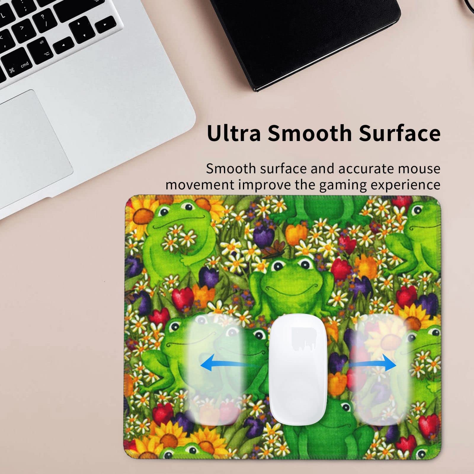 Tappetino Per Mouse Con Motivo Rana Sul Pianeta – Impermeabile, Antiscivolo, 24 X 20 Cm, Per Ufficio E Casa