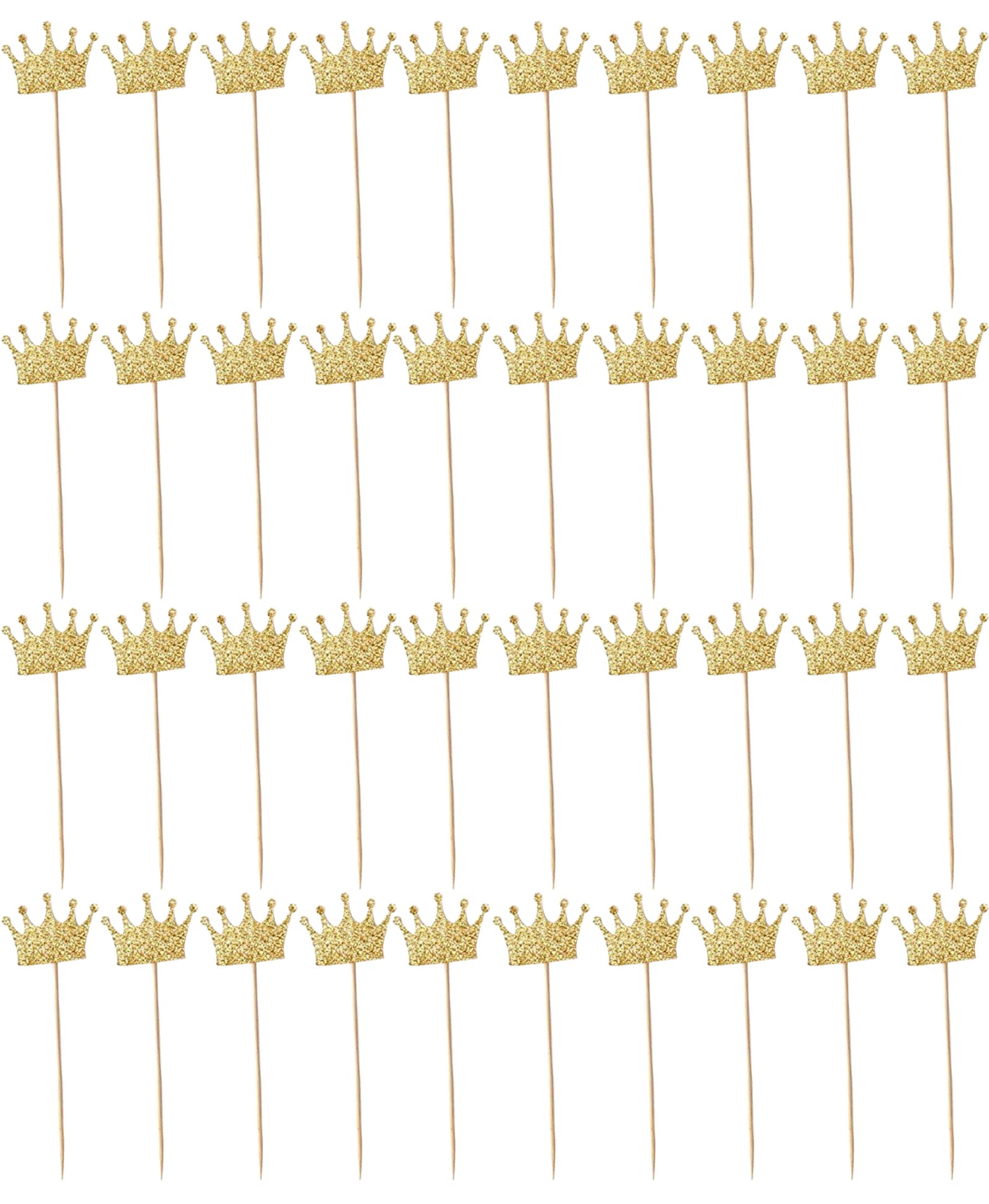 20 Goldene Kronen-Cupcake-Topper – Papier & Holz, Ca. 5 Cm, Für Geburtstag, Babyparty & Hochzeit
