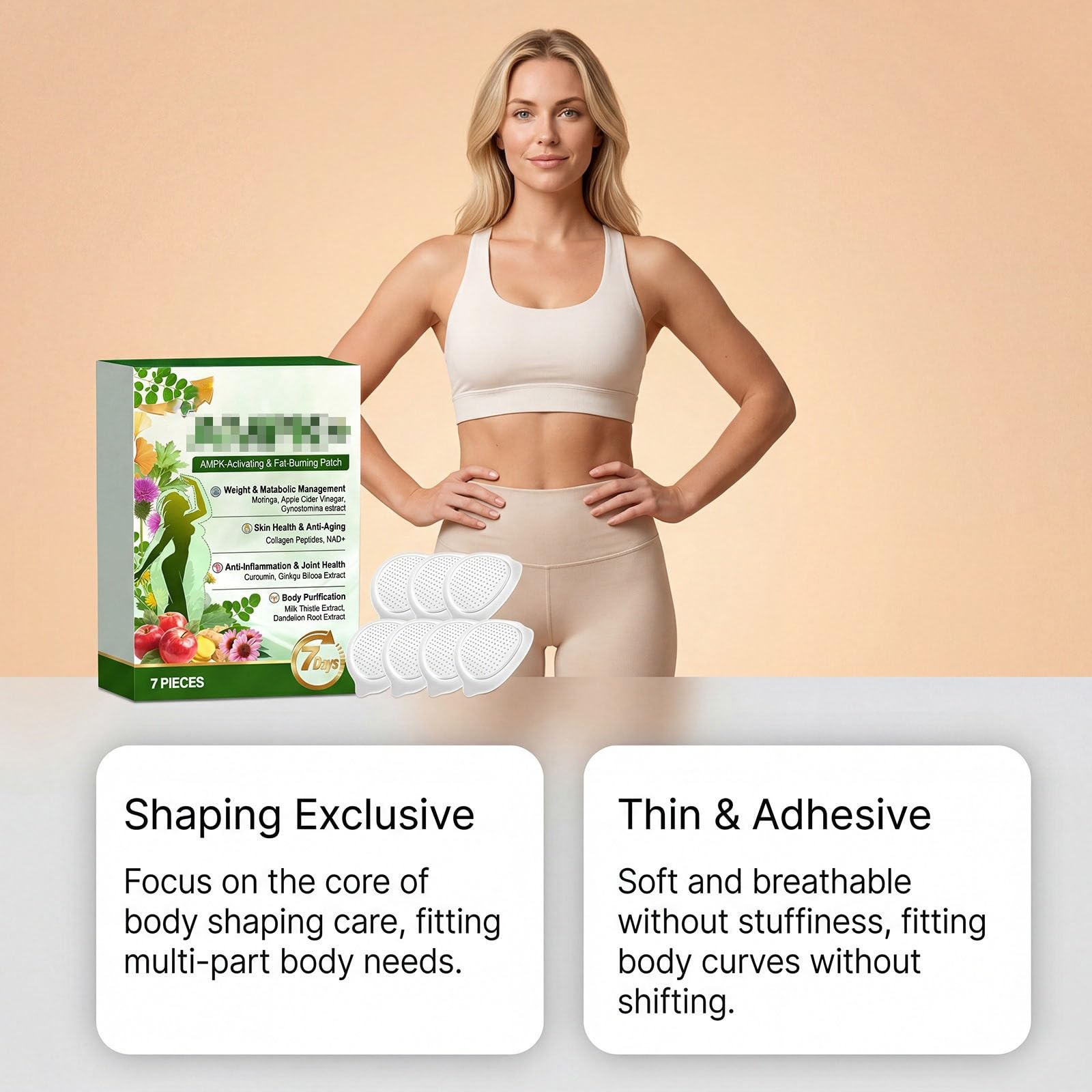 Plaster Moringa 10-w-1, naturalne odchudzanie na utratę,naturalne składniki | Naturalny plaster aktywujący, wspiera metabolizm, oczyszcza ciało, pomaga w dobrostanie stawów i w utrzymaniu wagi.