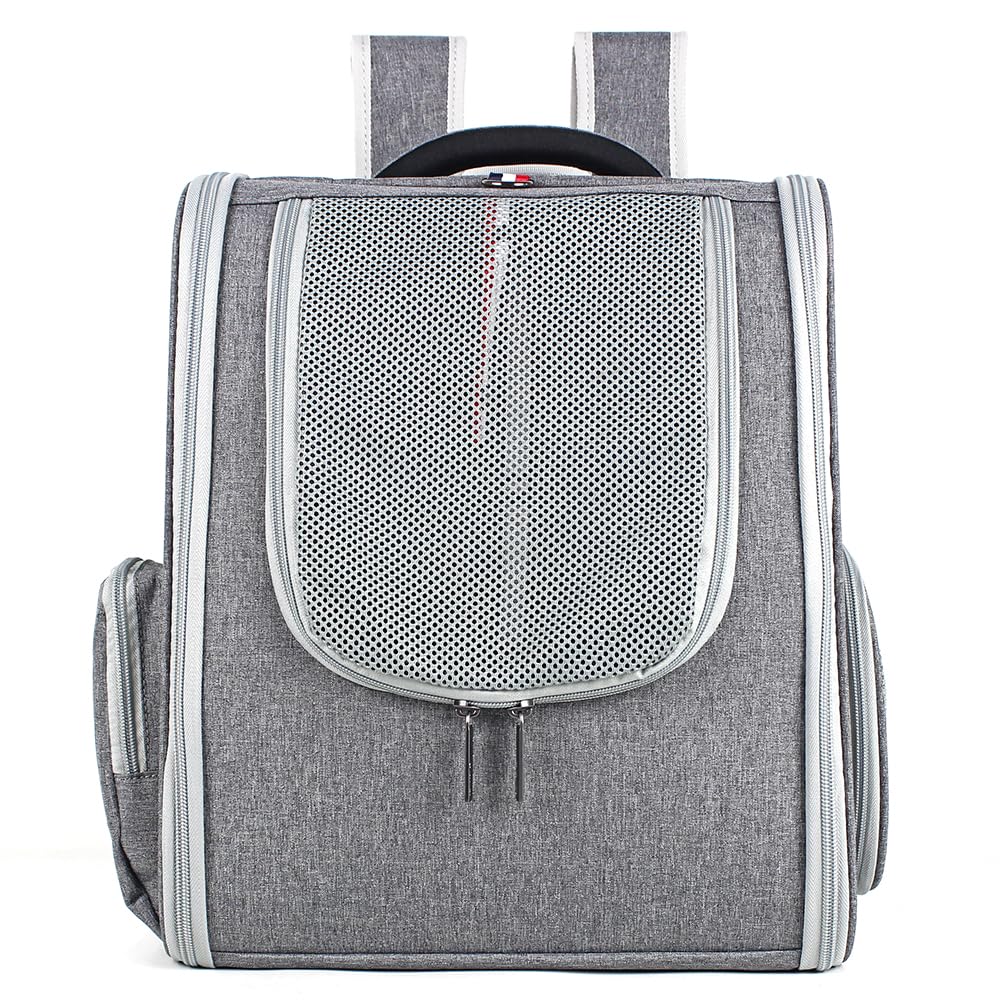 Mochila de viaje para mascotas, bolsa de transporte para perros y gatos, 10 kg, mochila portátil para gatos, mochila para perros Top Opening Airline aprobada, malla para mascotas, transpirable, grande