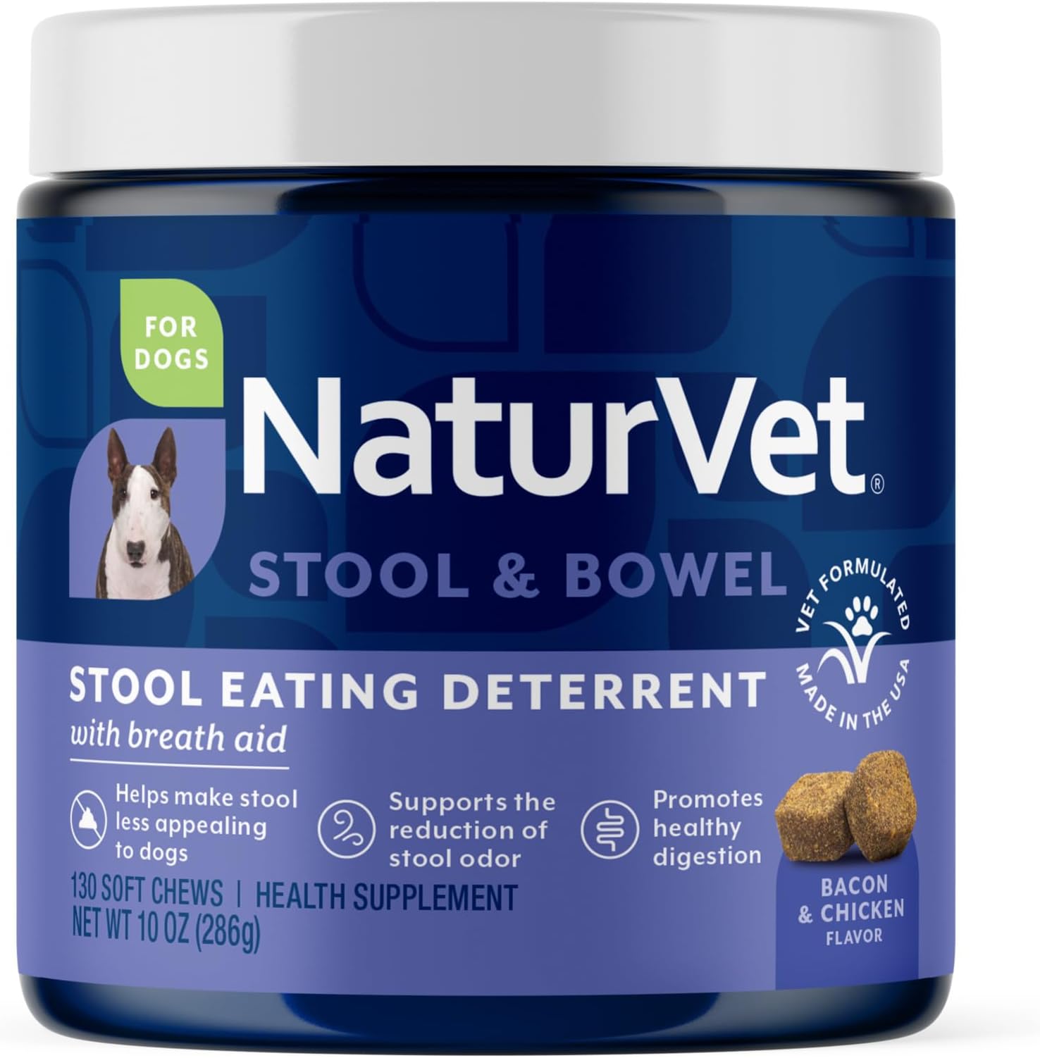 Coprophagia Stool Eating Deterrent – Deters Dogs from Consuming Stool – No Poop Eating for Dogs - Enhanced with Breath Aid Freshener, Enzymes & Probiotics – 130 Soft Chews