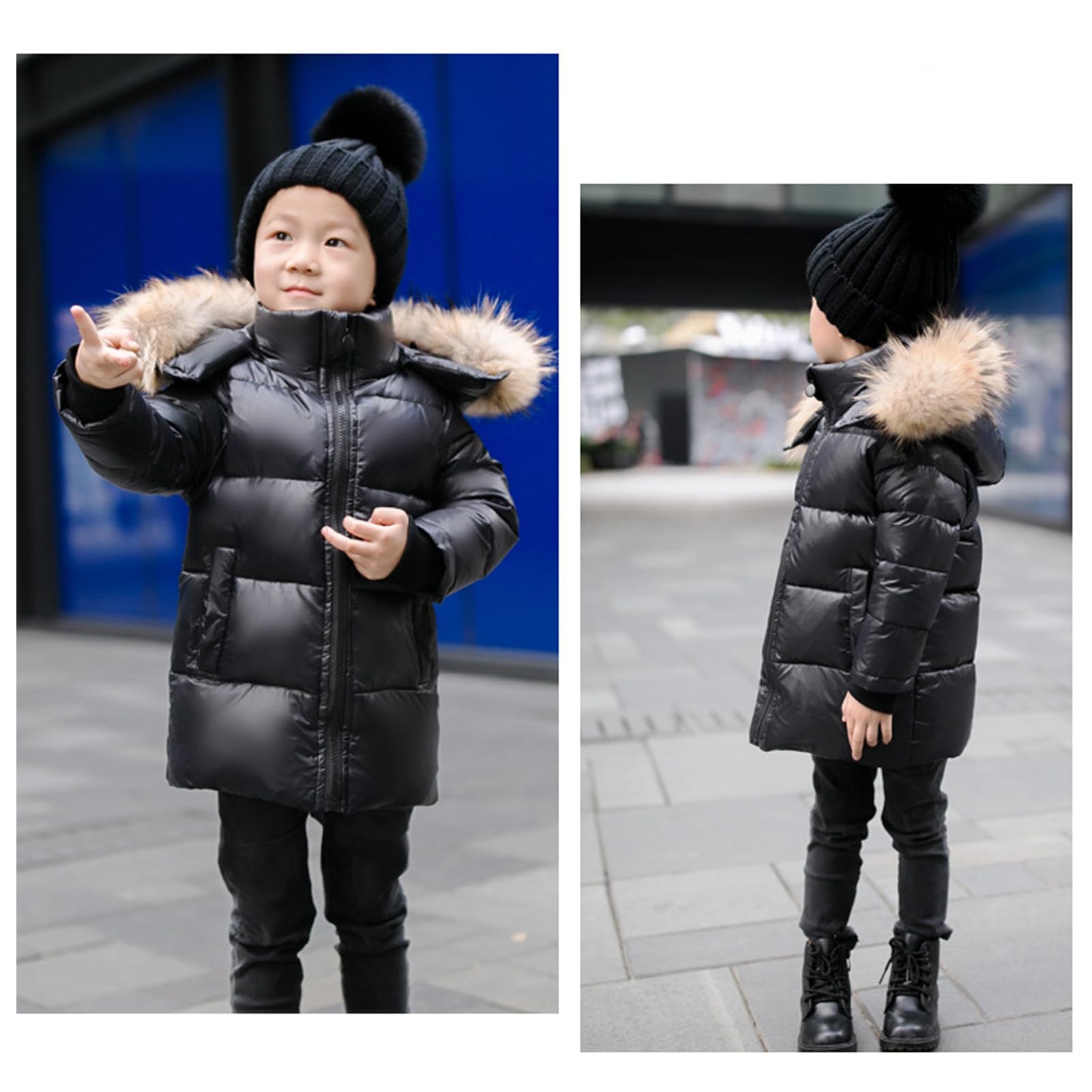 Bambini Cappotto Piumino con Cappuccio Giacca Invernale Ragazza Giacche Cappotti Imbottita Calda