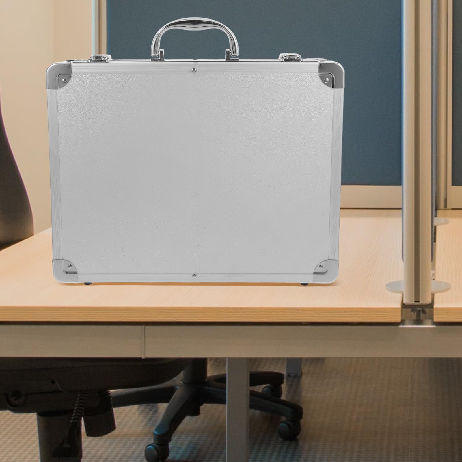 Aluminiowa twarda obudowa srebrna metalowa skrzynka narzędziowa przenośna wielofunkcyjna teczka do przechowywania i transportu wytrzymała i do użytku profesjonalnego