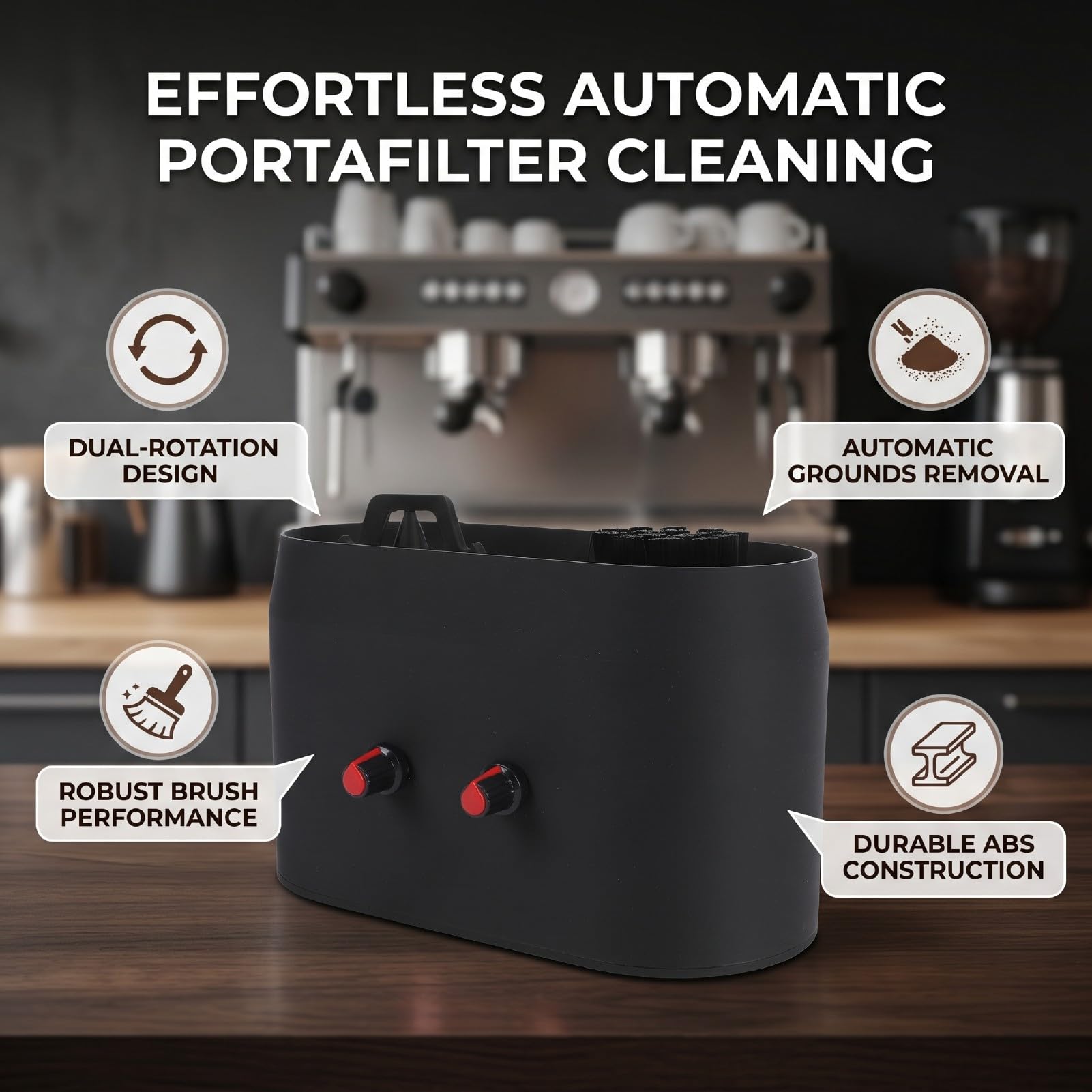 Pulitore Automatico per Portafiltro per caffè, Nero