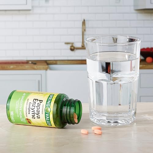 Miniatura 4 de Spring Valley Enzimas de papaya masticables 180 unidades, apoyo ayuda a la digestión y absorción de nutrientes, enzimas para la digestión, paquete