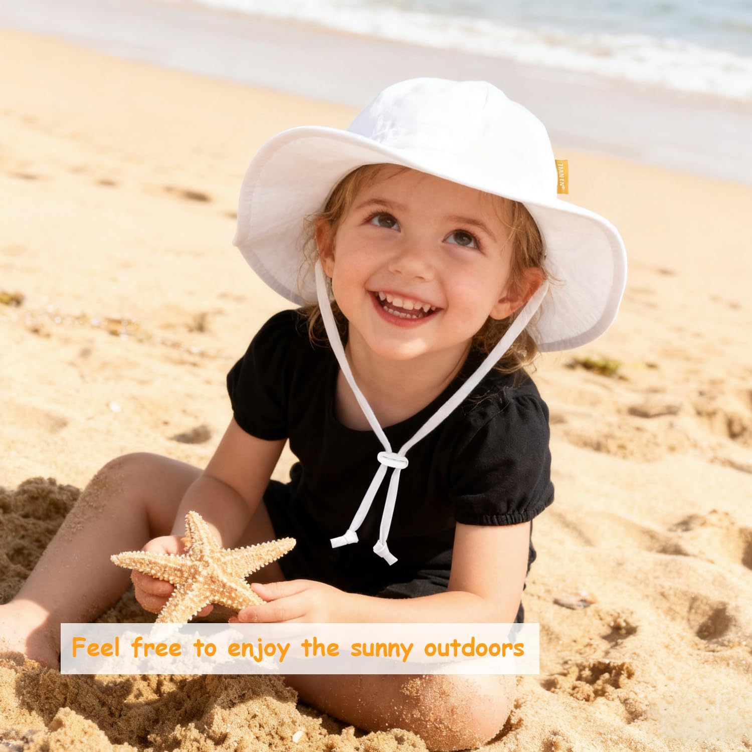 Baby Girl Sun Hat with UPF 50+ Outdoor Adjustable Toddler Beach Hat with Wide Brim Bucket Hats for Kids - Image 2