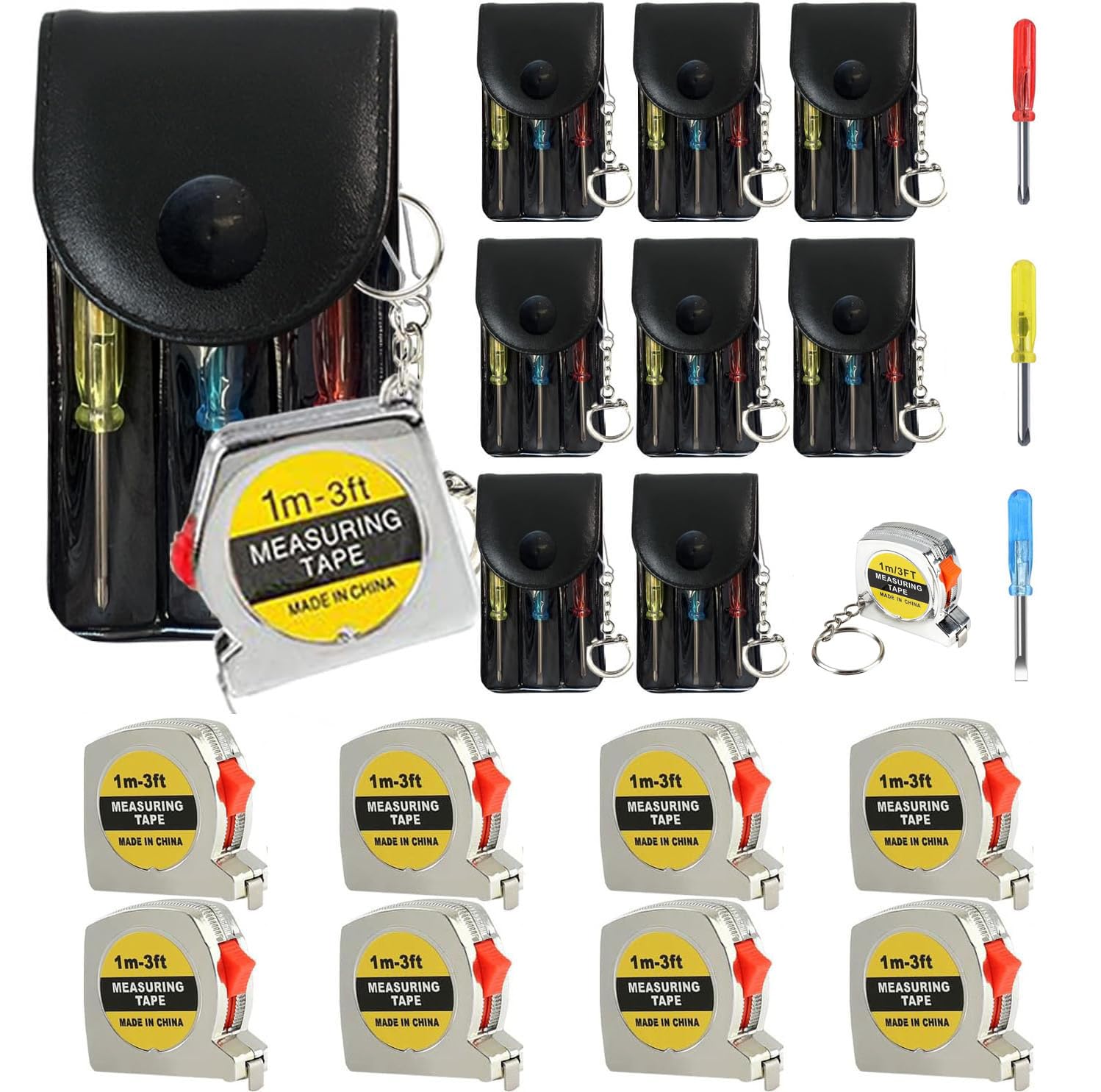 Mini Tool Kit, Retractable Tape Measure, Screwdriver, Portable Tools, Suitable for Birthday Parties and Daily Use