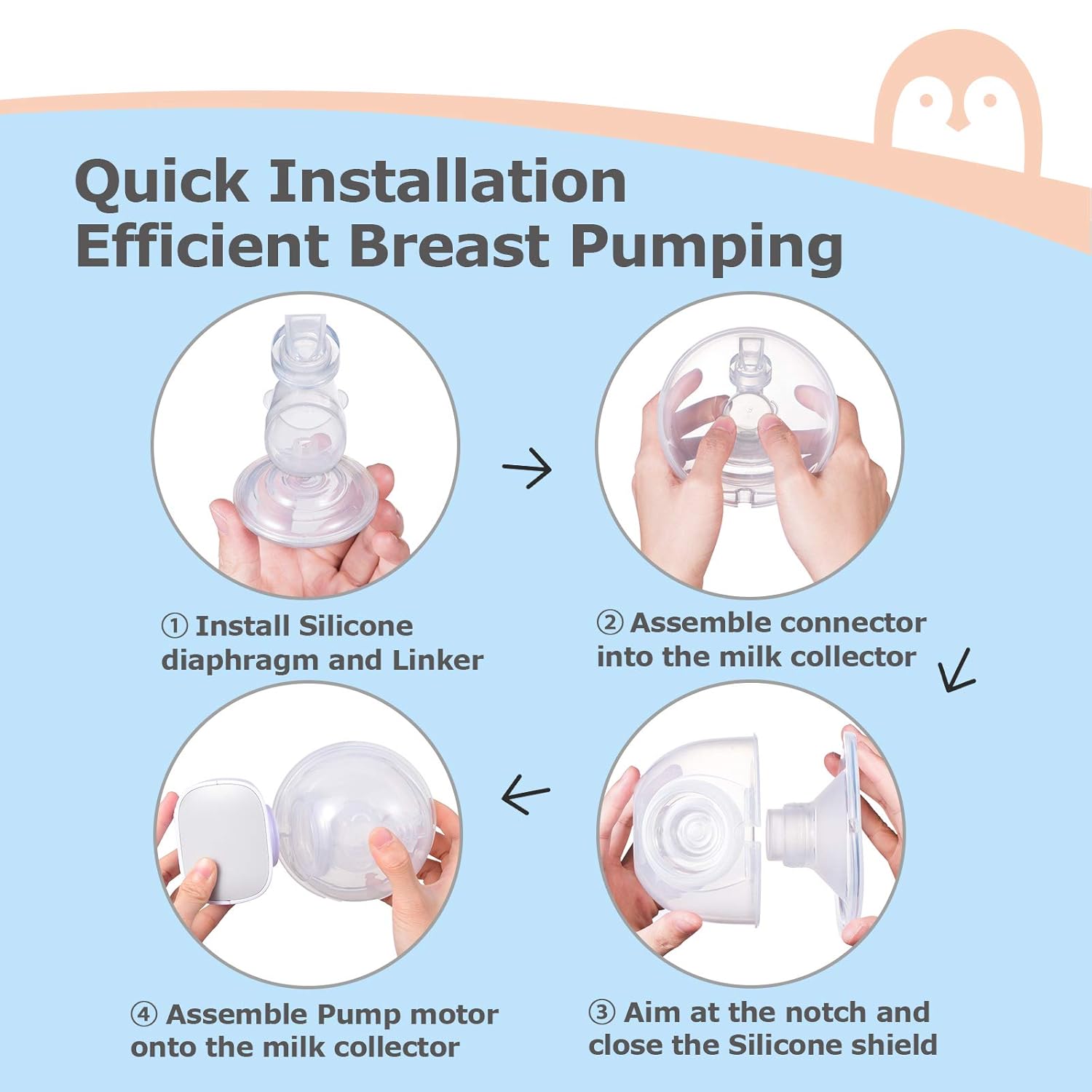 Momcozy Double Wearable Breast Pump, Low Noise & Hands-Free, Portable Double Electric Breast Pump with 2 Mode & 5 Levels - 24mm Grey : Baby