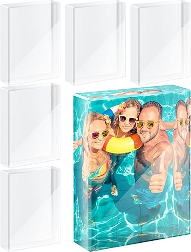 Qunclay 6 piezas de lienzo de sublimación de cristal para sublimación, marco de fotos decorativo de transferencia de calor, marco de fotos de