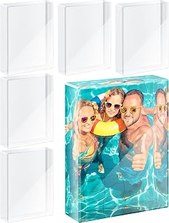 Qunclay 6 Pcs Sublimation Blanks Crystal Sublimation Canvas Blanks Decorative Heat Transfer Photo Frame Crystal Picture Frame for DIY Custom Tabletop Supplies (Square,2.4 x 3.1 x 0.8 Inch)