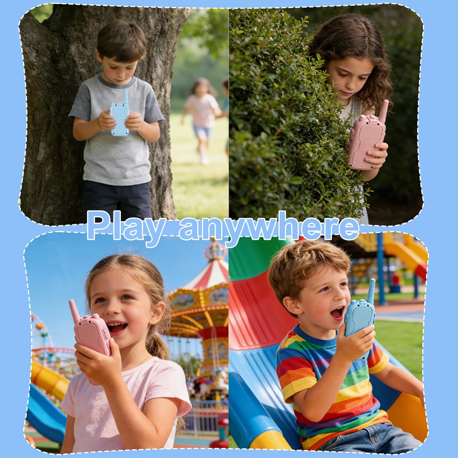 Video Walkie Talkies Gift Toys for Age 3-12 Boys Girls，Kids Walkie Talkie with Screen，Voice Changer and 1000 Feet Long Range 2 Pack Rechargeable Walkie-Talkie for Indoor Play, Camping, Hiking, Game