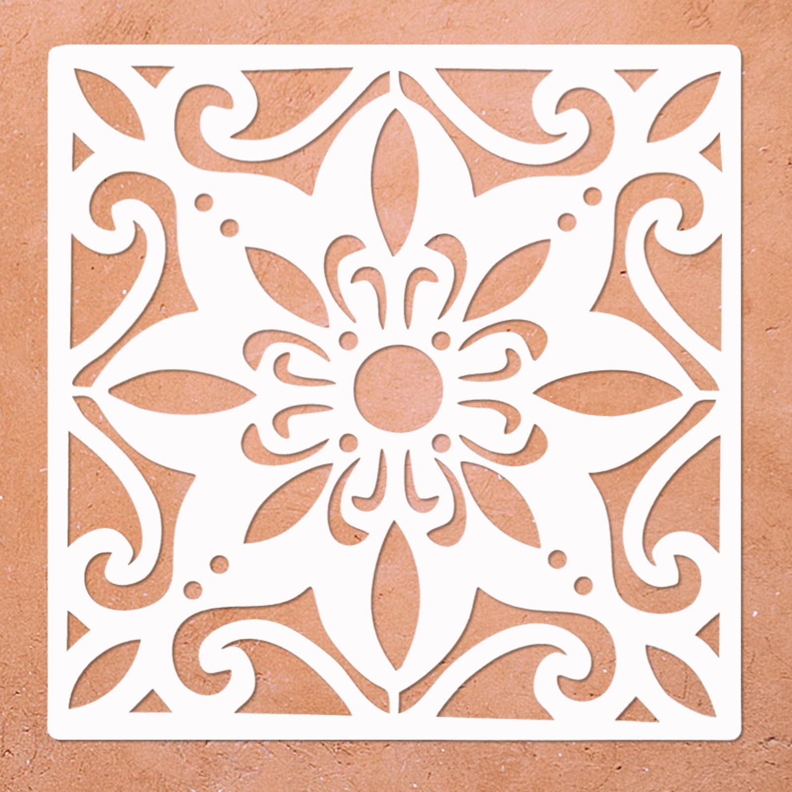 Large Reusable Stencil for Painting Floor, Tile, Walkway, Patio, Front Porch, Concrete Floor, Floor Stencils Tile Stencils, 2-Pack, 12x12 Inches,