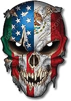 Vista 8 de Calcomanía de calavera – Calcomanías de calavera prémium para camiones y automóviles – Calcomanías de bandera estadounidense con calavera roja