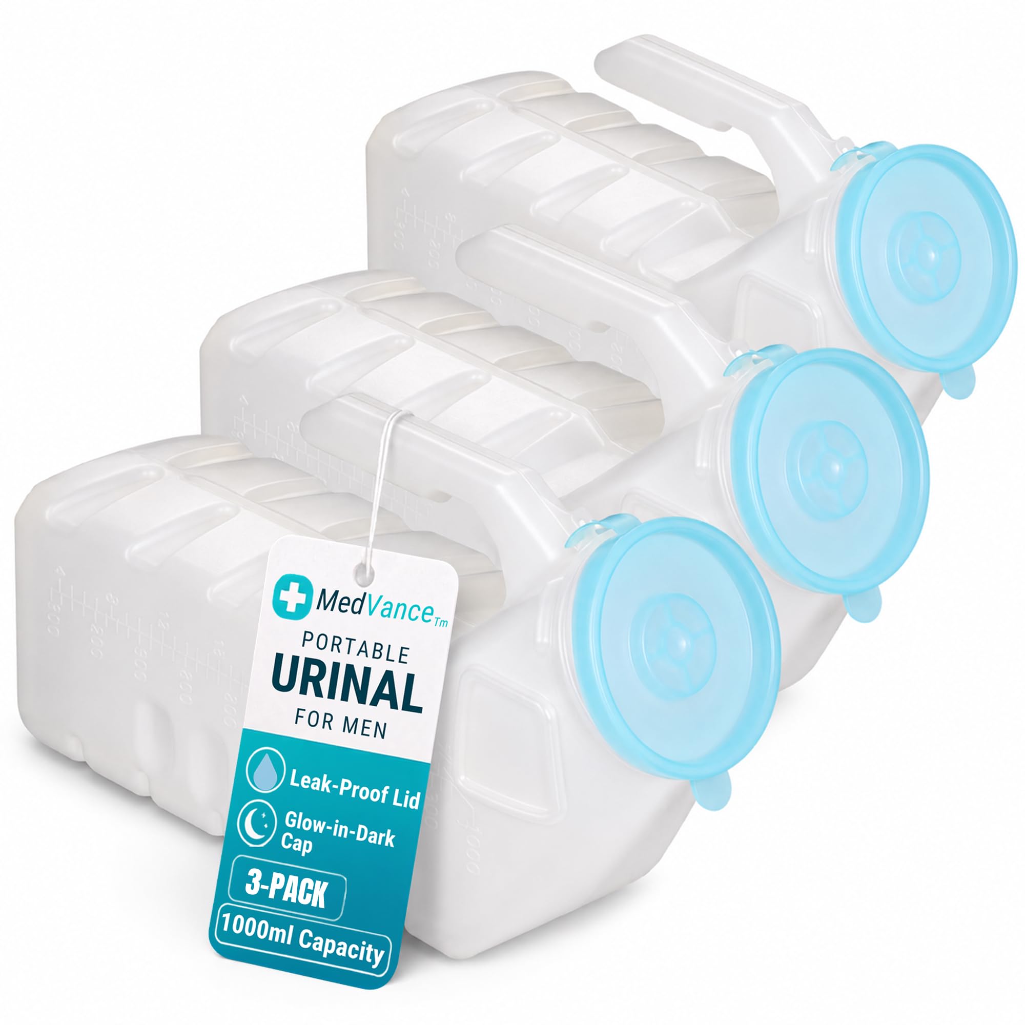 MedVance Male Urinals - Spill-Proof & Glow in the Dark -11