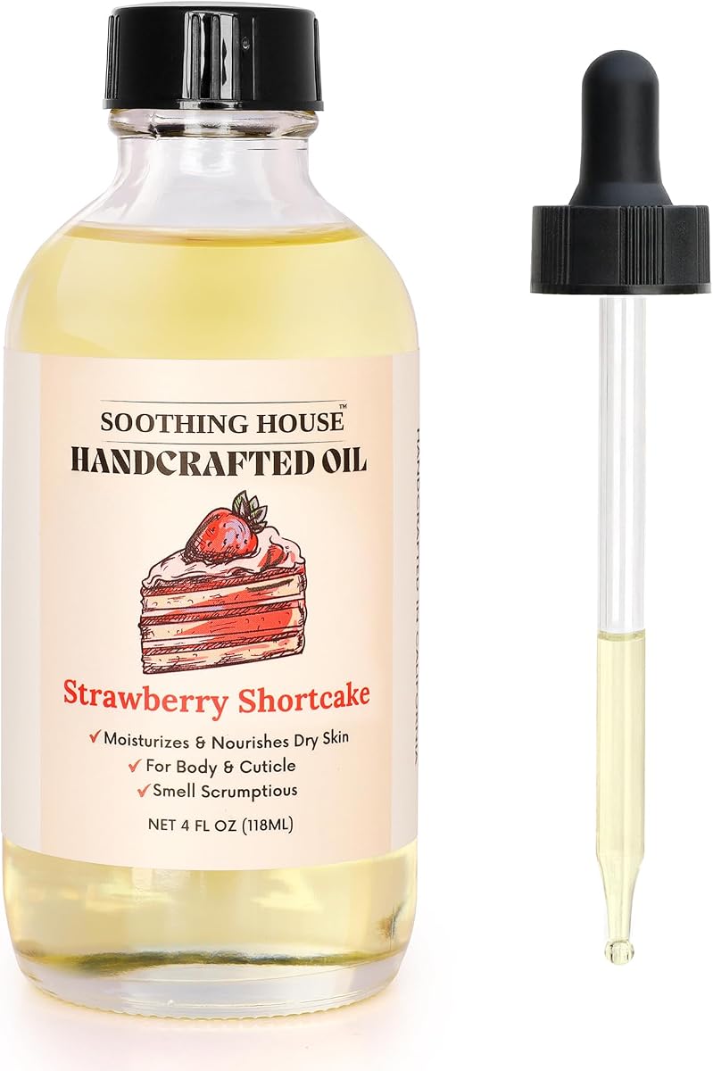 Strawberry Shortcake Body Oil: Moisturizing Body Oil for Soft, Glowing Skin with Almond & Jojoba Oil (4 fl oz)