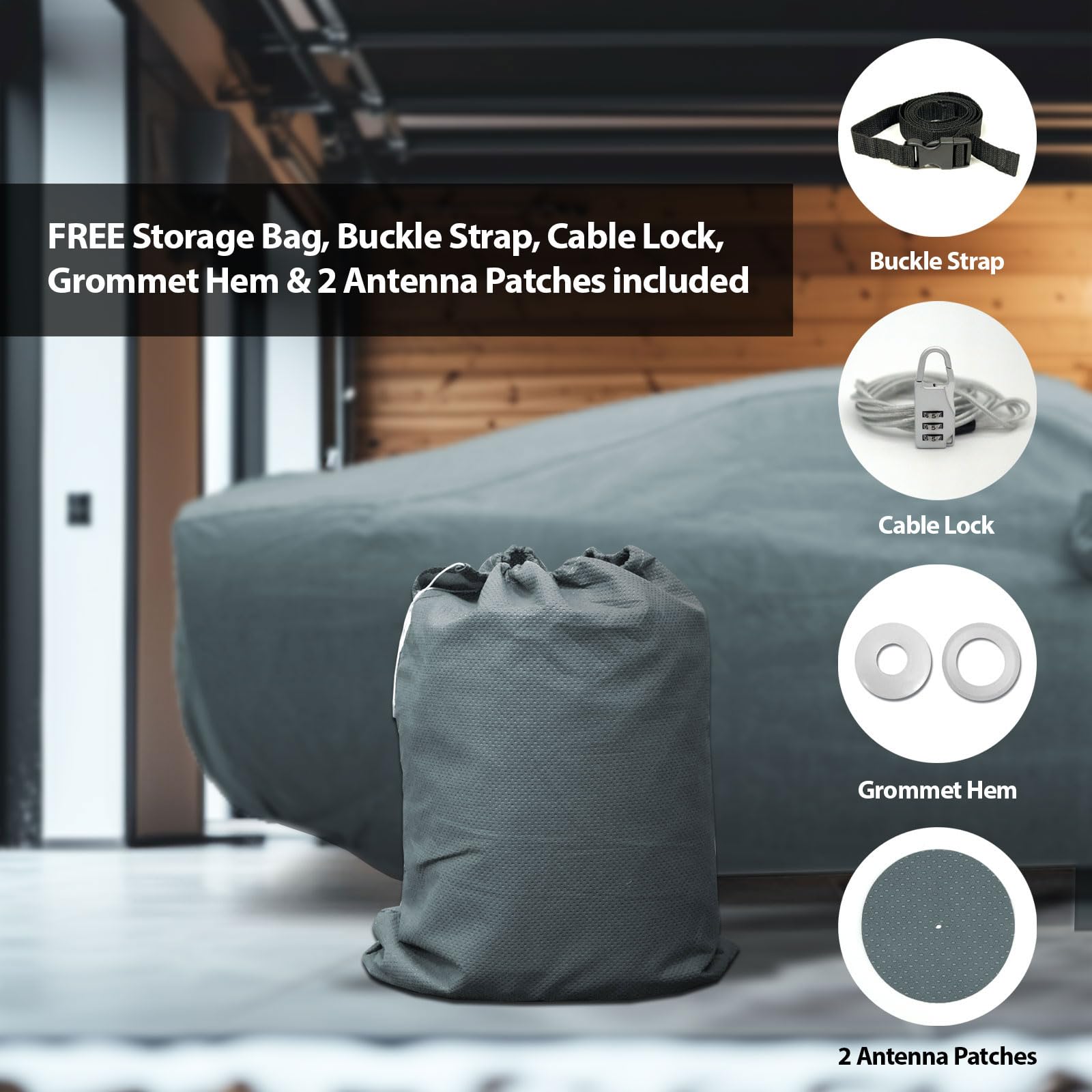 USCarCover 5 Layer Car Cover for Plymouth Deluxe 1934-1950 Semi Custom Fit Full Coverage Pollution Dust Sun Snow — view 7