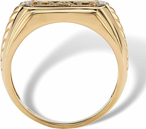 Miniatura 2 de PalmBeach - Anillo de oro amarillo de 10 quilates para hombre, talla 8 a 13