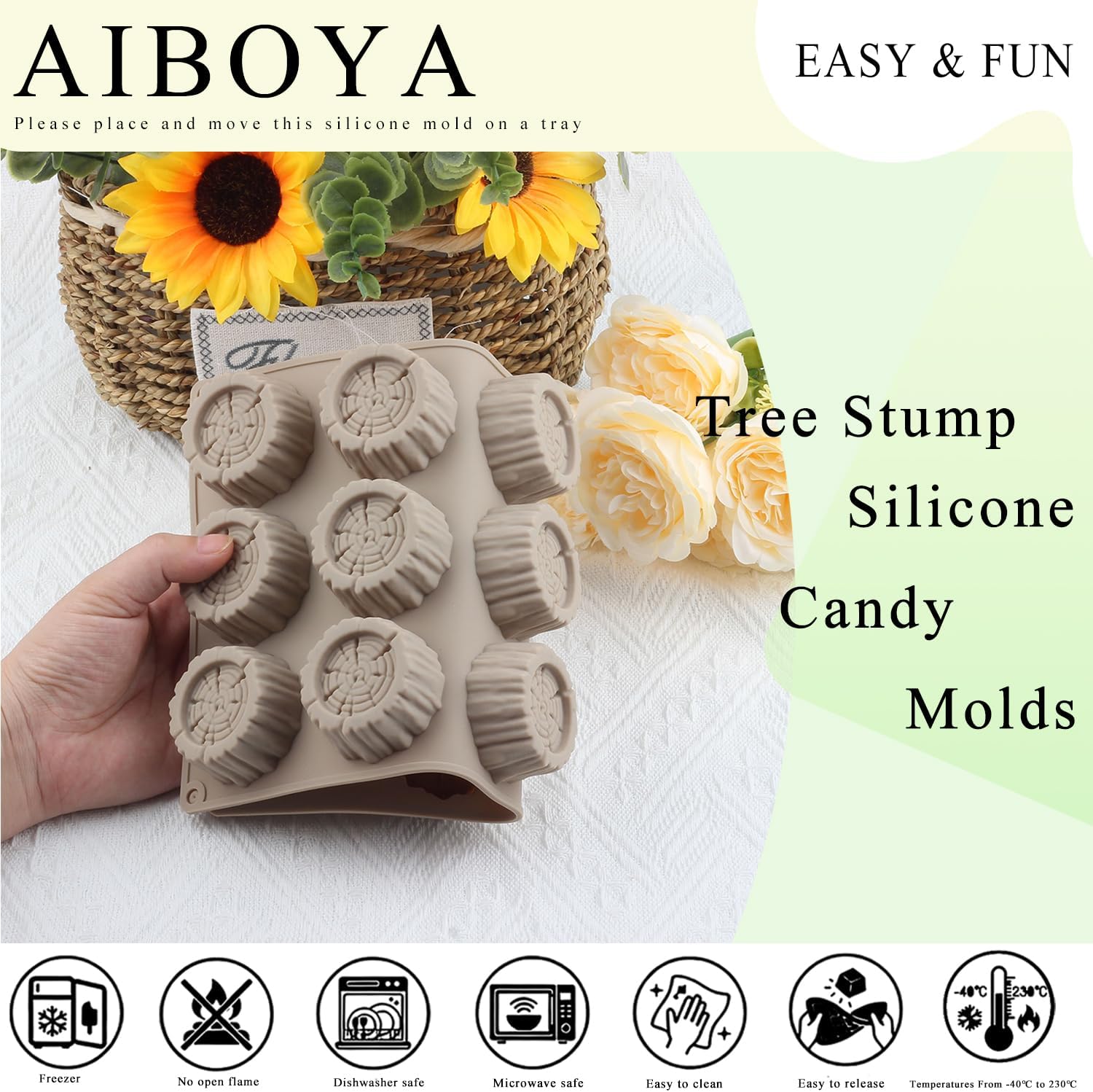 15 Cavity Tree Stump Silicone Candy Molds