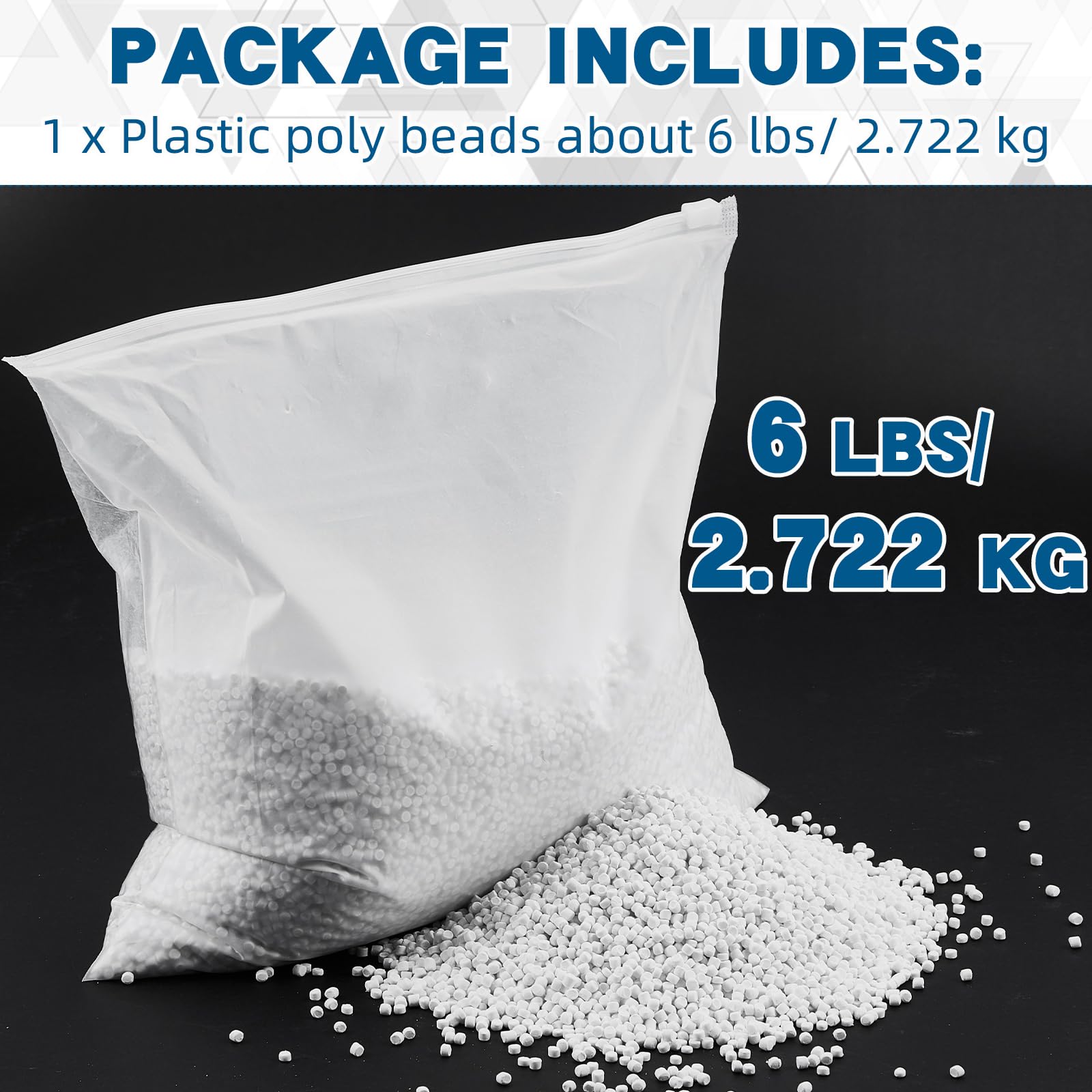 Timgle 6 LBS Weighted Stuffing Beads Plastic Poly Beads for Craft Projects Poly Filling Stuffing for Stuffing Animals Bean Bags Knitted Dolls DIY Crafts Decoration Filling