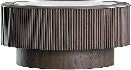 Miniatura 62 de kevinplus Mesa auxiliar negra para sala de estar, diseño de borde dorado inferior, negro y dorado (diámetro de 15.6 x 19.5 pulgadas) S1-negro y