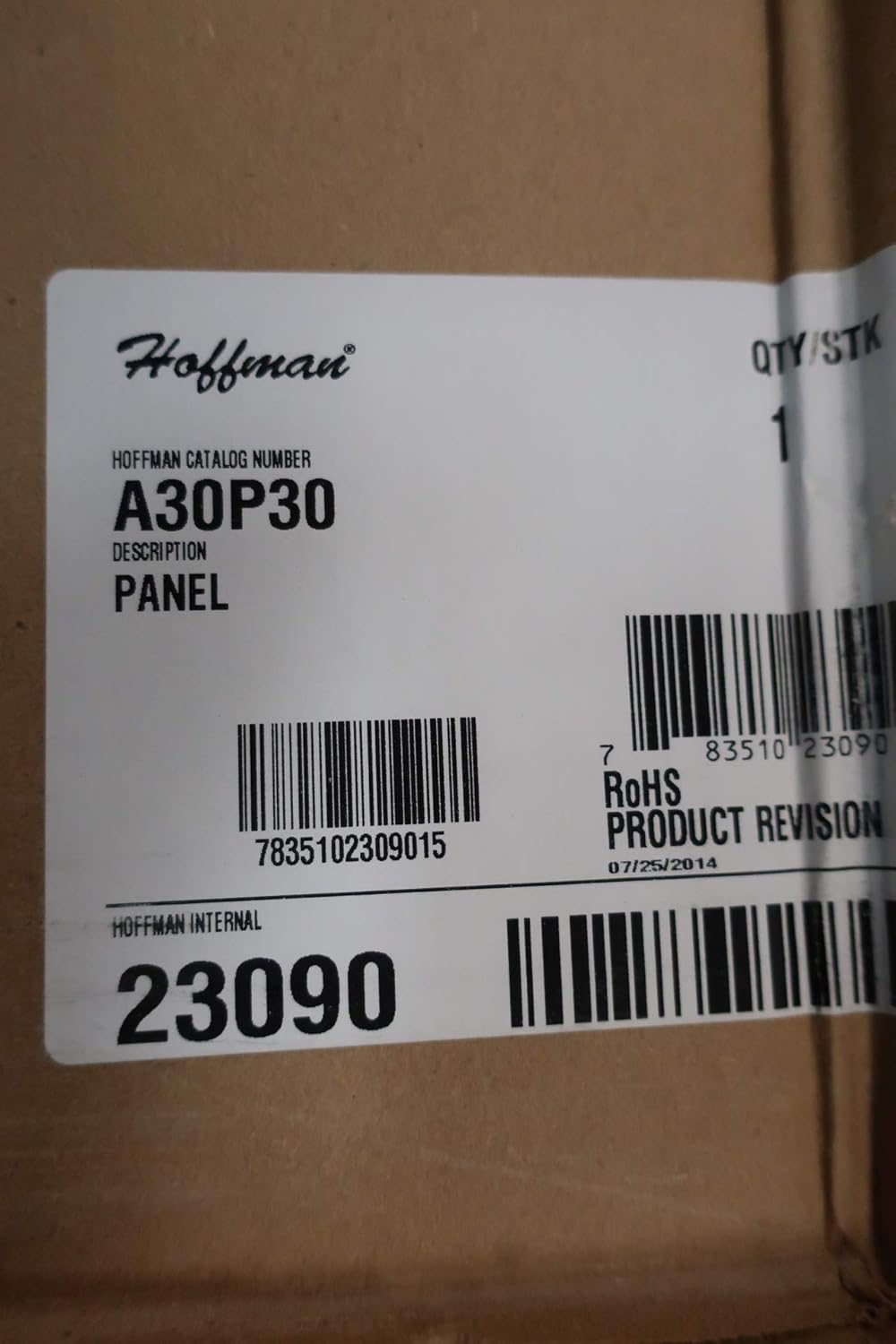 HOFFMAN A30P30 Steel Enclosure Panel 27IN X 27IN