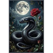King Cobra Notebook Black Serpent Under Moon 80 Lined Pages
