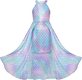 Girls Halter Neck Sequin Dress 6-14Y Kids Fancy Formal Party Prom Sparkly Pageant Birthday Graduation Dresses - Buy now