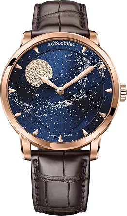 Agelocer Men's Watch Top Brand Blue Moon Phase Mechanical Masculine Fashion Luxury Wrist Stainless Steel Watchband NK_6404D9
