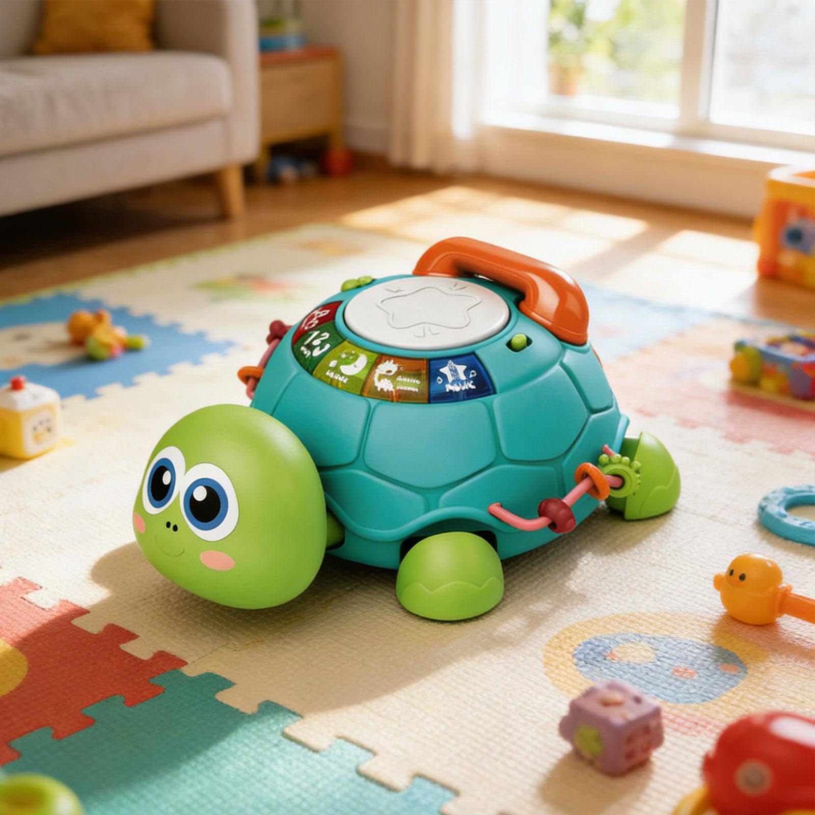 musicale che gattona, con luci e suoni, gioco educativo per la prima infanzia, stimolante e sensoriale per bambini da 0 a 1 anno, 7, 8, 9,