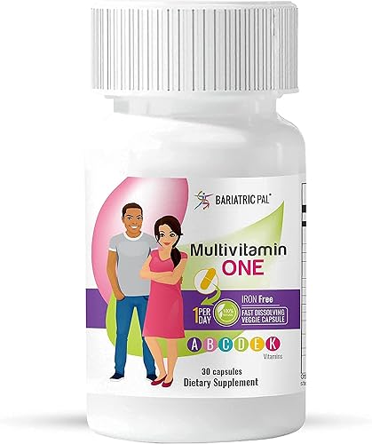 Miniatura 2 de BariatricPal Paquete de vitaminas bariátricas de 30 días (¡multivitamínico UNO 1 por día! Cápsula sin hierro y citrato de calcio masticables suaves