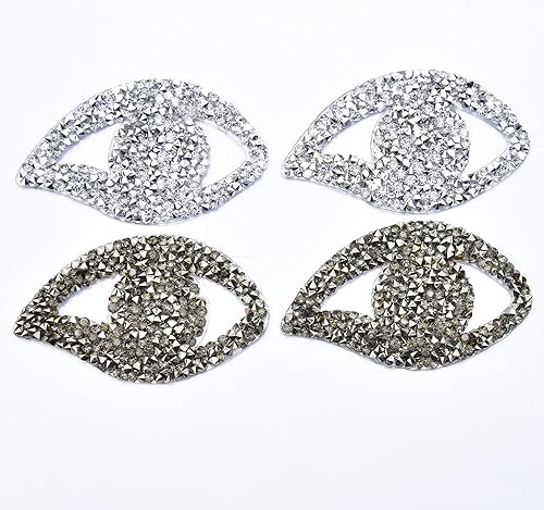 4 parches de diamantes de imitación de cristal, geometría de cristal, calcomanías decorativas, sombrero, para ropa, bolsa, pantalones, zapatos,