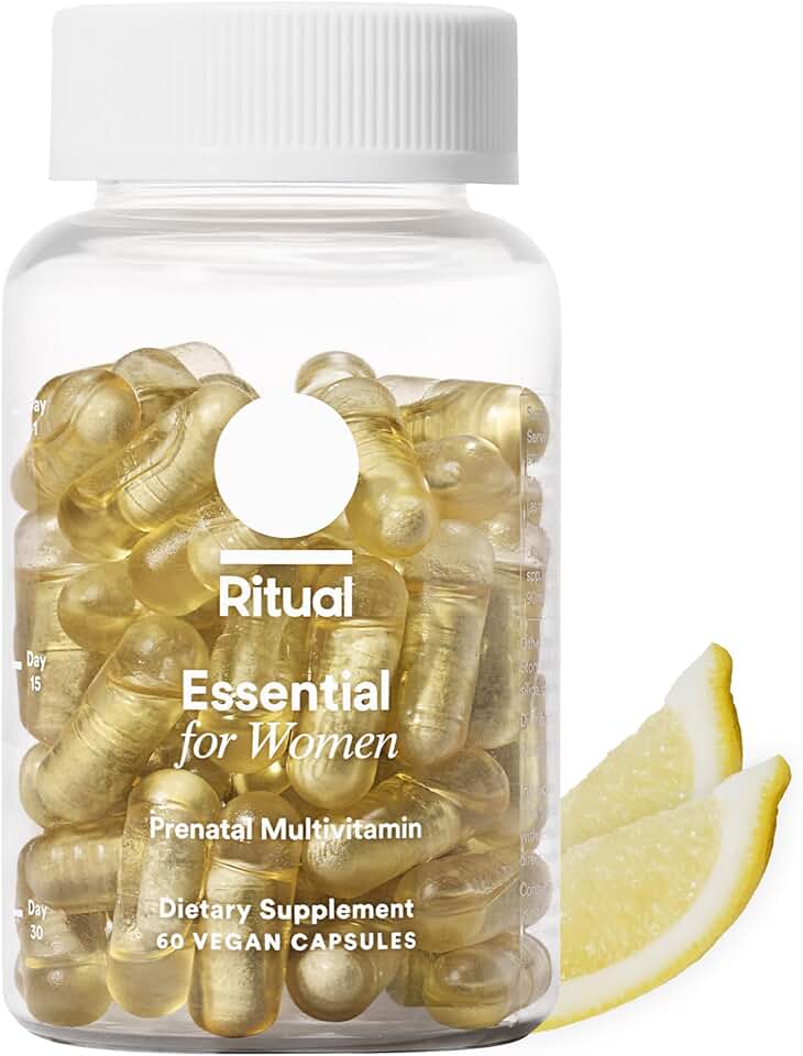 Prenatal Multivitamin For Women - Key Essential Vitamins and Minerals To Support Mom and Baby During Pregnancy* - Folate, Choline, Omega-3 DHA, Iron - Vegan - Citrus - 60 Capsules - 30 Servings