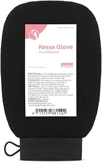 Fatima's Garden Exfoliating Kessa Glove - Natural Spa Scrub, Black (1 Glove)