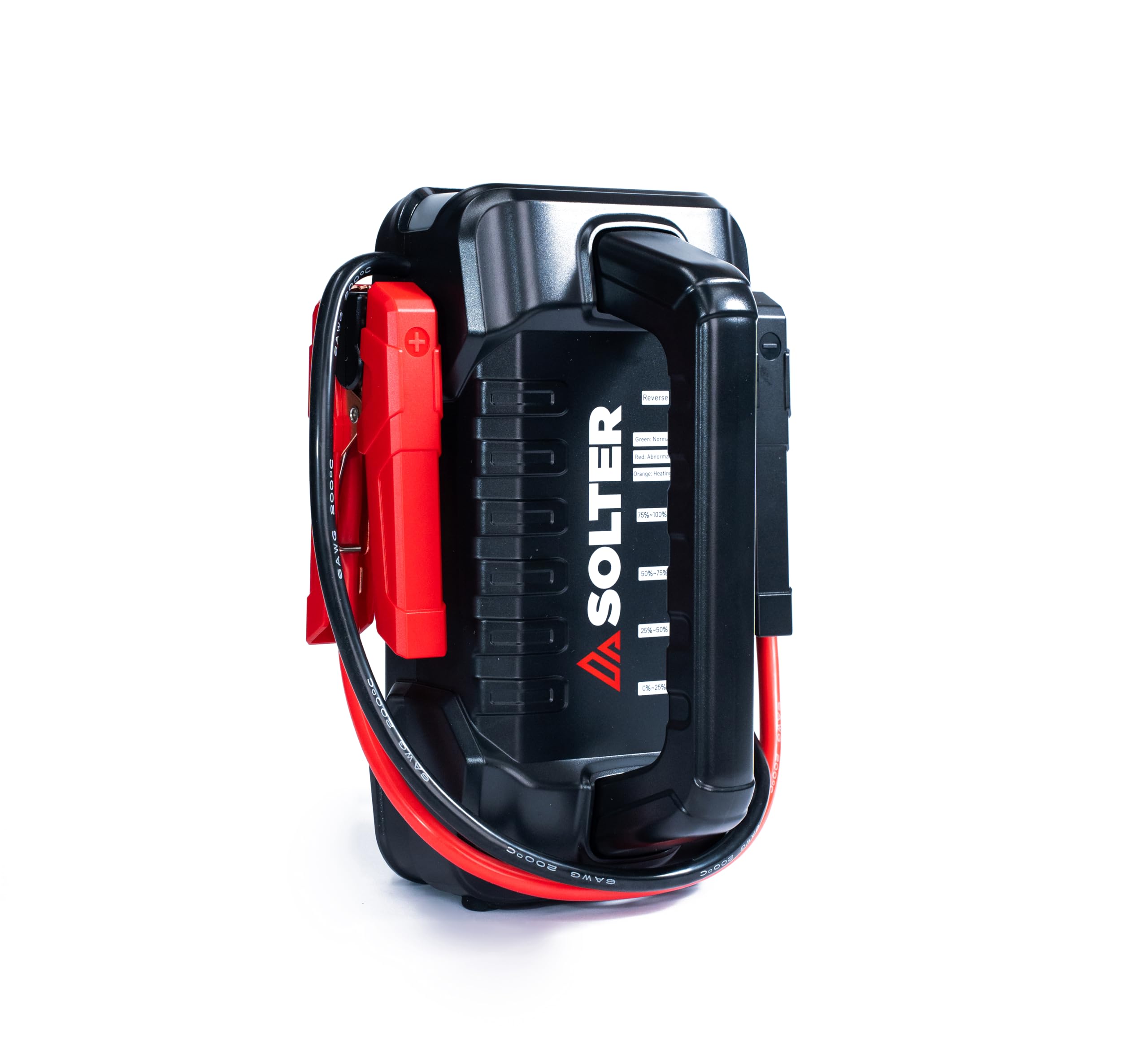 Solter Lithium LT-56 12/24V Pro, Arrancador de baterías 2000A Pico 56000mAh (207,2Wh), Compatible 12V/24V Camiones y maquinaria, Booster portátil 2,8 kg con Salida 12V 10A